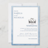 ダスティブルースワンレイク結婚式招待状 招待状 (正面)