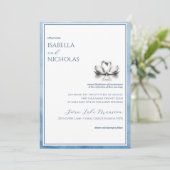 ダスティブルースワンレイク結婚式招待状 招待状 (スタンド正面)