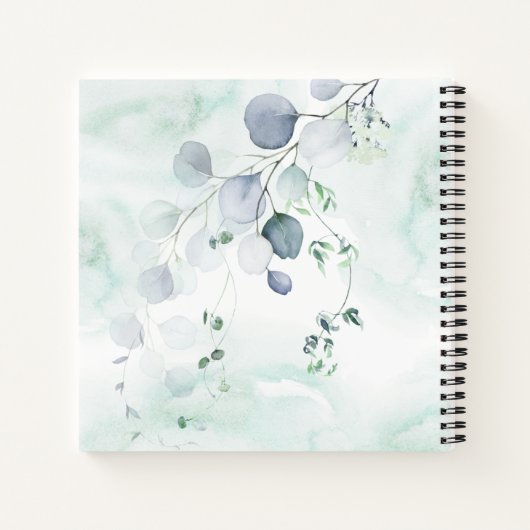 ダスティブルーセージグリーンユーカリ植物ゲストハウス ノートブック (裏面)