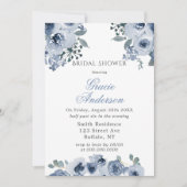 ダスティブルーセージ絵を描牡丹ブライダルシャワーインビタ 招待状 (正面)