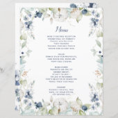 ダスティブルーセージ緑の冬のフローラ結婚のメニュー (正面/裏面)
