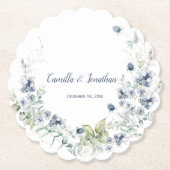 ダスティブルーセージ緑の冬のフローラ ペーパーコースター (正面)