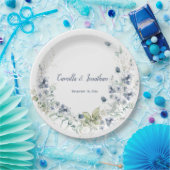 ダスティブルーセージ緑の冬のフローラ ペーパープレート (パーティー)