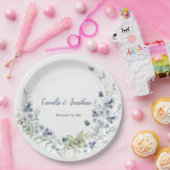 ダスティブルーセージ緑の冬のフローラ ペーパープレート (パーティー)