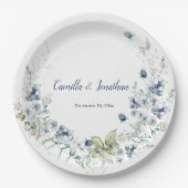 ダスティブルーセージ緑の冬のフローラ ペーパープレート (正面)