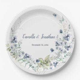 ダスティブルーセージ緑の冬のフローラ ペーパープレート