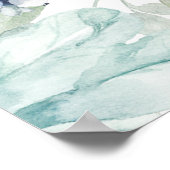 ダスティブルーセージ緑の冬のフローラ ポスター (角)