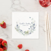 ダスティブルーセージ緑の冬の結婚式フローラ スタンダードカクテルナプキン (インサイチュ)
