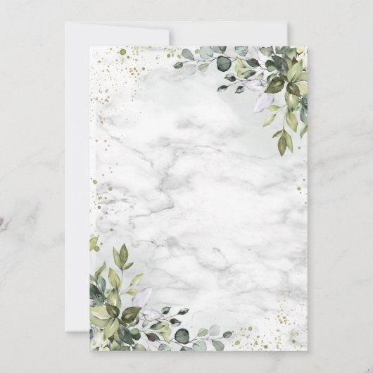 ダスティブルーセージ緑の植物緑結婚園 招待状 (裏面)