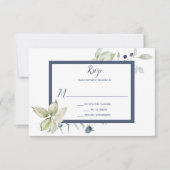 ダスティブルーセージ緑フレーム冬のフローラ 出欠カード (正面)