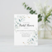 ダスティブルーセージ緑ユーカリブライダルシャワー | ポストカード (スタンド正面)