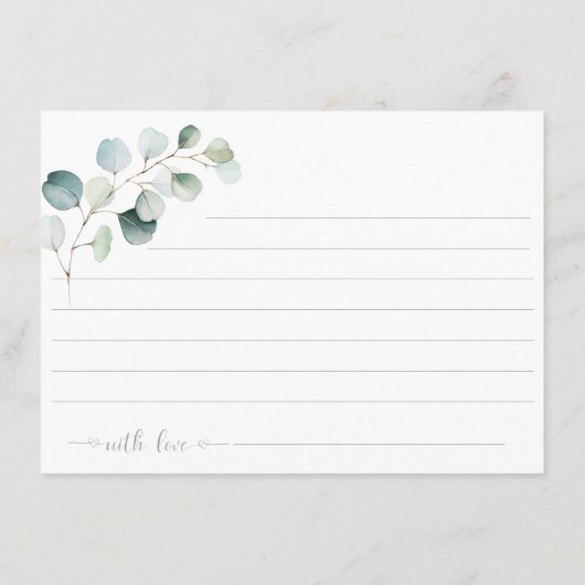 ダスティブルーセージ緑ユーカリプトゥスボタニカル アドバイスカード (裏面)