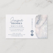 ダスティブルーソーシャルメディシンプルアグリッター水彩 名刺 (裏面)