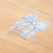 ダスティブルータイキングノットブライダルシャワー アクリル招待状 (レイダウン)