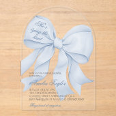 ダスティブルータイキングノットブライダルシャワー アクリル招待状 (正面)