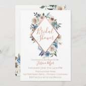 ダスティブルータウペフローラブライダルシャワー招待 招待状 (正面/裏面)