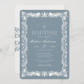 ダスティブルータラベラタイルフィエスタボーイバプテスマ 招待状 (正面/裏面)