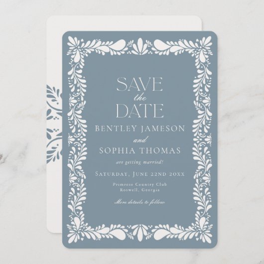 ダスティブルータラベラタイルフェスタ日付を保存 招待状 (正面/裏面)