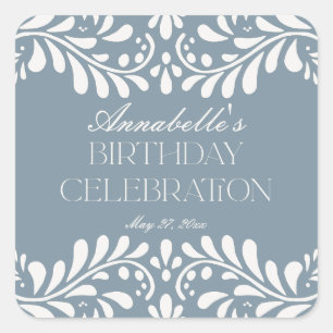 ダスティブルータラベラフィスペインのエスタ誕生日フリット スクエアシール