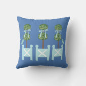 ダスティブルーターコイズトピアリーバード装飾用クッション クッション (裏面)