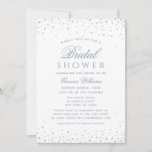 ダスティブルーダイアモンズモダンラグジュアリーブライダルシャワー 招待状 (正面)