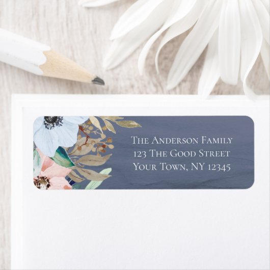 ダスティブルーダスティーバラ水彩フローラ ラベル (インサイチュ)