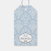 ダスティブルーダマスクベビーシャワーゲストの好意 ギフトタグ (裏面)