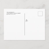 ダスティブルーダークネイビーフローラ結婚式招待状 ポストカード (裏面)