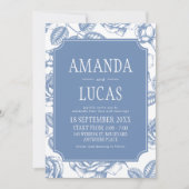 ダスティブルーチエレガントノイスリー結婚ズ 招待状 (正面)