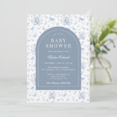 ダスティブルーチノイスリーテディベアアンドボウズベビー 招待状 (スタンド正面)