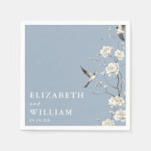 ダスティブルーチノワセリーフローラ庭園の結婚式 スタンダードカクテルナプキン (正面)