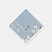 ダスティブルーチノワセリーフローラ庭園の結婚式 スタンダードカクテルナプキン (角)