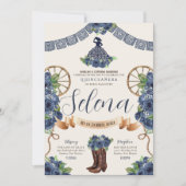 ダスティブルーチャロキンセアニェラウェスタン素朴バラ 招待状 (正面)