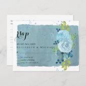 ダスティブルーティール(緑がかった色)結婚のトレンド予算 ポストカード (正面/裏面)