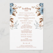 ダスティブルーテラコッタフローラボホエレガントな結婚式 プログラム (裏面)