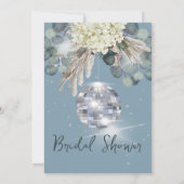 ダスティブルーディスコボールフローラブライダルシャワー 招待状 (裏面)