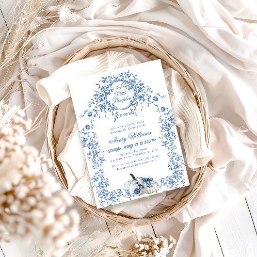 ダスティブルートイレフローラカボチャ男の子ベイビーシャワー 招待状