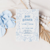 ダスティブルートイレベアヴィンテージ男の赤ちゃんシャワー 招待状