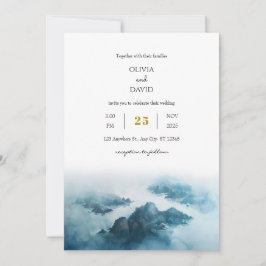 ダスティブルートロピカルシーサイドアイランドビーチ結婚式 招待状