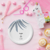 ダスティブルートロピカルパームエレガントクールの結婚葉 ペーパープレート (パーティー)