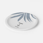 ダスティブルートロピカルパームエレガントクールの結婚葉 ペーパープレート (アングル)