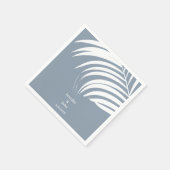 ダスティブルートロピカルパーム離れのエレガントウェディング スタンダードカクテルナプキン (角)