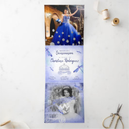 ダスティブルードラゴンフライプリンセストリフォールドキンセアニラ 三つ折りクリスマスカード