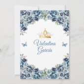 ダスティブルードレスキンセアニラ15アノスフラワーズ金ゴールド 招待状 (裏面)