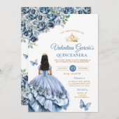 ダスティブルードレスキンセアニラ15アノスフラワーズ金ゴールド 招待状 (正面/裏面)