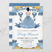 ダスティブルードレスブルネットプリンセスキンセアニェラ 招待状 (正面/裏面)