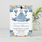 ダスティブルードレスブルネットヘアプリンセススウィート16 招待状 (スタンド正面)