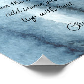 ダスティブルーネイビーウォーターカラーミモザバー ポスター (角)