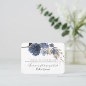 ダスティブルーネイビーエレガントフローラ結婚グリーン 名刺 (スタンド正面)