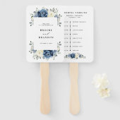 ダスティブルーネイビーシャンパンアイボリー結婚のタイムライン ハンドファン (正面&裏面)